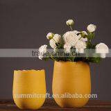 Modern Yellow Decorative Table Ware Pottery Vase thumbnail-2
