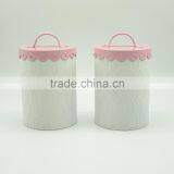 Powder-Coated Retro Metal Embossed Dianond Tea Coffee Sugar Storage Canister,Bread Bin,Cake Tin thumbnail-3