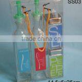 New Design 4 Pcs Glass Condiment Set With Decal for Oil & Spice thumbnail-1