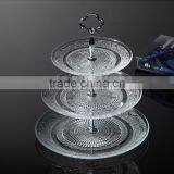 Crystal Glass Charge Plate With Metal Stand Rack Set for Wedding Party thumbnail-2