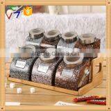Kitchen Ceramic Canister Sets With Spoon and Wooden Stand thumbnail-1
