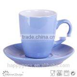 Colorful Two Tone Glaze Ceramic Cup and Saucer thumbnail-5