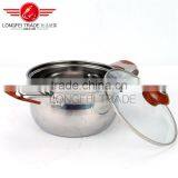 2016 Hot Selling Stainless Steel Casserole Set Cooking Pot Soup Pot With Glass Lid Cookware Set thumbnail-3