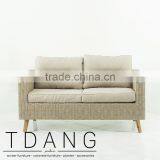 Fiji Wicker Sofa With Wooden Legs - Contemporary Rattan Furniture Garden Bench. thumbnail-3