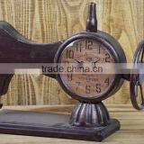 BRONZE METAL SEWING SHAPE TABLE TOP CLOCK