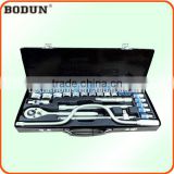 D6008 1/2" DR. 24pcs socket wrench/spanner tool set with iron box