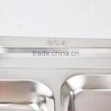 Stainless Steel Canteen Serving Tray /Dinner Fast Food Plate With 4 Compartments thumbnail-4