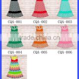 Boutique Fashion Rainbow Chevron Dresses For Girls Cotton Baby Zig zag Chevron Maxi Dress