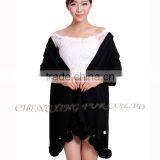 CX-B-P-42C Fur Ball Fashion Women Pashmina Wide Shawl thumbnail-4