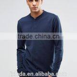 Fashion Men Baseball Collar Long Sleeves Top T-shirt Custom thumbnail-1