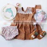 Beautiful Kids Model Dresses Ruffle Dress Children Long Sleeve Linen Design thumbnail-1