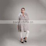 Myfur Light Gray Beauty Women Real Raccoon Fur Jacket Plus Size thumbnail-2