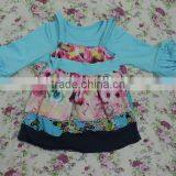 2017 Autumn New Style Wholesale Children's Boutique T-shirt Baby Girls Cute Floral Lace Long Sleeves Beautiful Top thumbnail-1