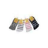 144 Needle Ladies Lovely Comfy Cotton Bow Five Separate Toe Socks, Short Toe Socks thumbnail-1