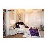 Luxury High End White Wood Single Beds , Eco Friendly Fashion Bed
