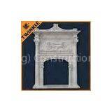 Indoor White Marble Fireplace Mantel With Hand Carved For Hotel