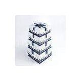 Ivory Cardboard Gift Packaging Boxes With Ribbon For Shoes , Pantone Color Hot-Stamping