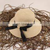 Summer Pure Colour Large Eaves Straw Hat Foldable Sunshade Hat thumbnail-6