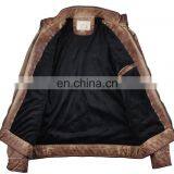 2015 Lastest Fashion Handsome Padded Garment Dyed Men Leather Jacket thumbnail-2