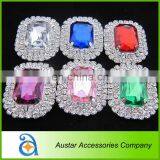 Rectangle 25x30mm Flat Back Bulk Rhinestone Button Cluster Embellishment