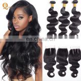 Indian Hair Raw Unprocessed Human Hair Weave Vendors Virgin Remy Body Wave With Closure