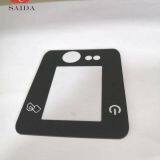 0.7mm Chemical Strengthened Custom OEM Cut to Size Irregular Shape V Shape Glass With Semi-transparent Black Color thumbnail-2
