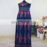 Fashion Design Mommy and me Outfits Blue Floral Printed Mother Daughter Matching Dress thumbnail-5