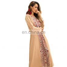Bohemian Style Clothes New Long-sleeved Long Skirt Women's Khaki Gray Loose Autumn Fashion Elegant Casual Long Skirt thumbnail-1