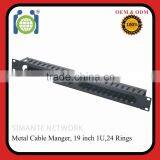 Wire Organizer 24 Rings Metal Cable Manager Panel Network