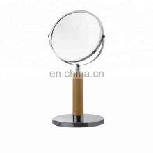 Round Simple Professional Makeup Mirror Flower Shape Base Standing Mirror Makeup Table Frame Chrome Plated Mirror Makeup thumbnail-3