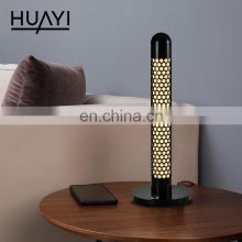 HUAYI High Performance Black Color Simple Style 38W Indoor Bedroom Office Mobile Led Table Lamp