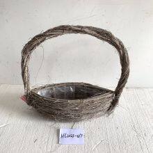 New Design Handmade Woven Elm Branch Storage Basket With Handle