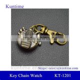 quartz key chain wrist watch with retro metal bronzed chain spider pocket watch