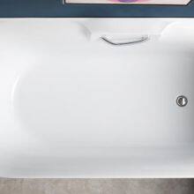 Modern Design Back to Wall Bath Tub Left Corner Small Acrylic Freestanding Bathtub Spa Hot Tub for Bathroom thumbnail-5