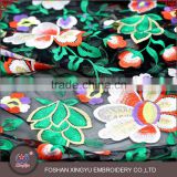 Chinese Style flower design printed beautiful and colourful breathable mesh chiffon fabric for woman