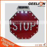 3MM Thin LED Flashing Solar Stop Traffic Sign