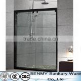 Black color frame sliding open style shower enclosure