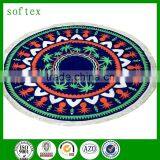 150cm Diameter 500g Microfiber Reactive Printed Large Round Beach Towel With Tassel thumbnail-1
