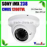 Sony IMX238 CMOS Sensor Spport OSD Menu 2.8-12mm Lens Waterproof Security Dome 1200TVL 36pcs IR LED CCTV Camera thumbnail-1