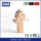 Wood Cross USB Flash Disk 2GB4GB8GB16GB With Keychain Wooden USB Stick Custom Solution Print/laser Engraving LOGO thumbnail-1