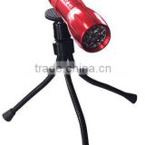 TE014 2015 Top sales new design Aluminum 9LED Flashlight With SOS light and Holder