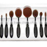 10 PCS Oval Makeup Brushes Set Synthetic Hair Professional / Full Coverage Plastic Face / Eye / Lip MAKE-UP FOR YOU 10 PCS O thumbnail-4