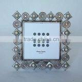 3''*3''lovely Squared Pearl Decorated Metal Photo Frame