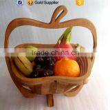 2016 High Quality Apple Shape Folding Bamboo Fruit Basket thumbnail-2