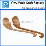 10.85 Inch Kitchen Hook End Straight Handle Wood Soup Porriage Spoon