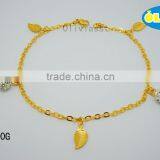 Olivia Jewelry 2016 Hotsale Stainless Steel New Gold Anklet Designs For Girls With Five Gold Charm thumbnail-1
