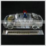 Engraved Crystal Police Car With Base For Table Decoration