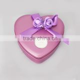 Heart tin can candy chocolate grade customized