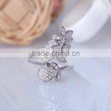 925 Sterling Pine Tree Leaf and Pine Cone Silver Ring Open Ended Design thumbnail-3