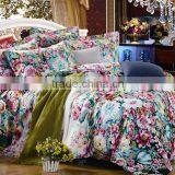 Hot Sale Cotton Bed Sheet Quilt Bedding Sets Reactive Printed Floral Design Soft and Comfortable thumbnail-2